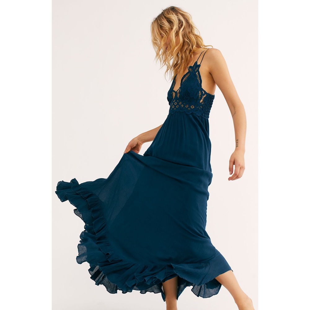 LOWEST Free People Adella Turquoise Maxi Dress NWT